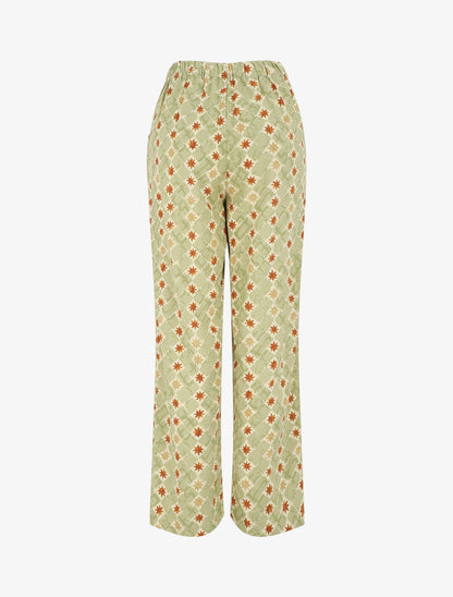 Pantalon ample à imprimé fantaisie - Vert d&