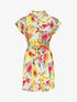 Robe courte droite imprimé floral - Blanc - 5