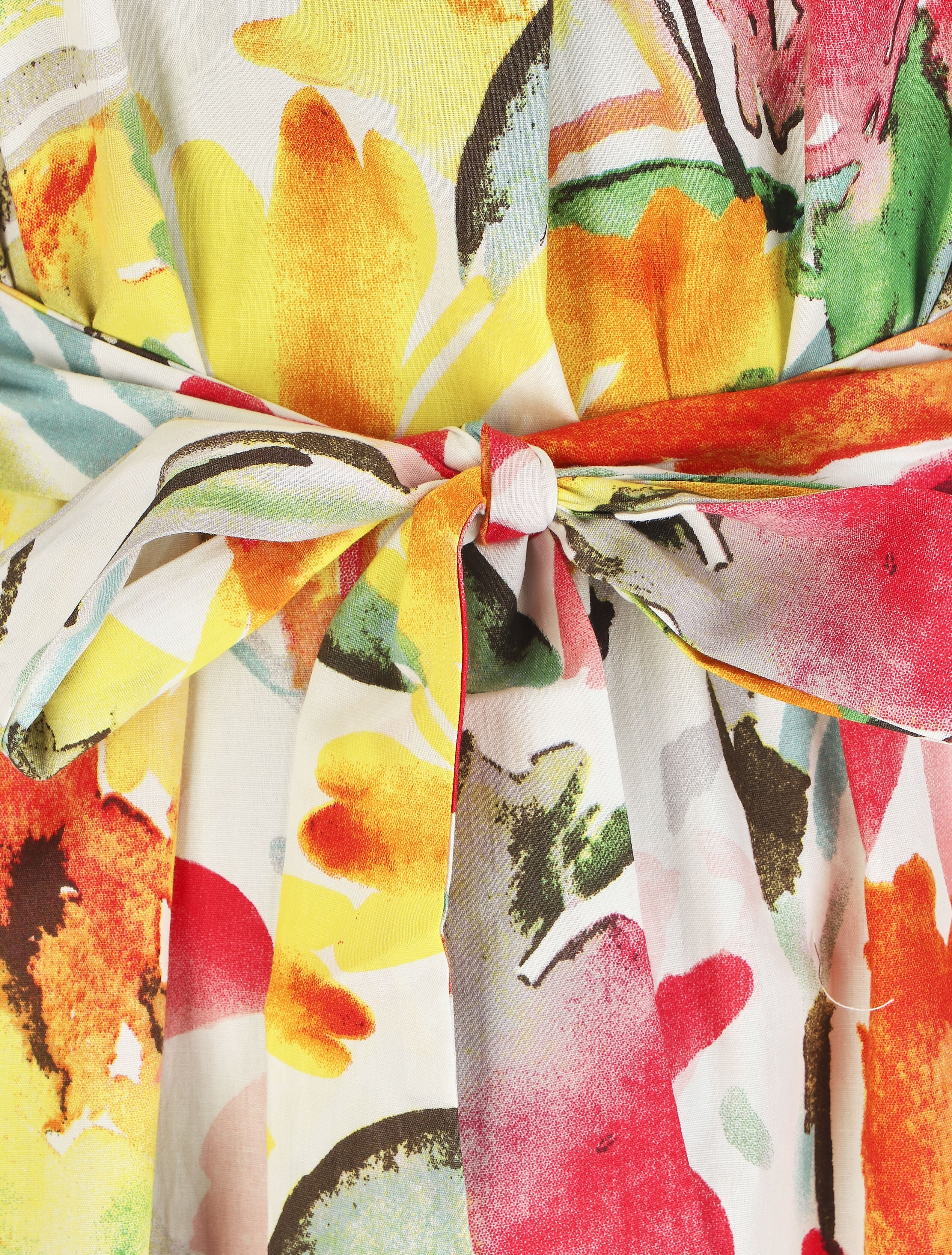 Robe courte droite imprimé floral - Blanc - 3