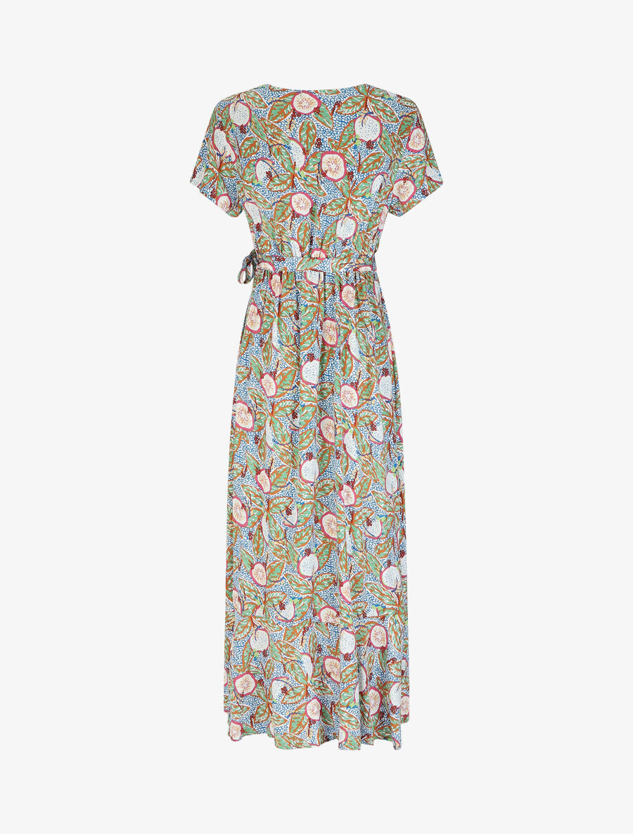 Robe longue imprimé fantaisie - Bleu - 2