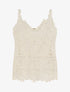 Top court sans manches en crochet - Beige - 1
