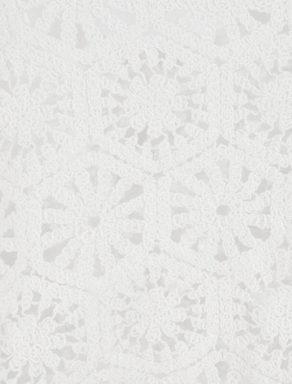 Crop top en crochet - Blanc - 3