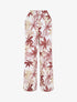 Pantalon à taille élastiquée imprimé feuilles - Bordeaux - 5