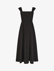 Robe longue fendue sans manches - Noir - 1