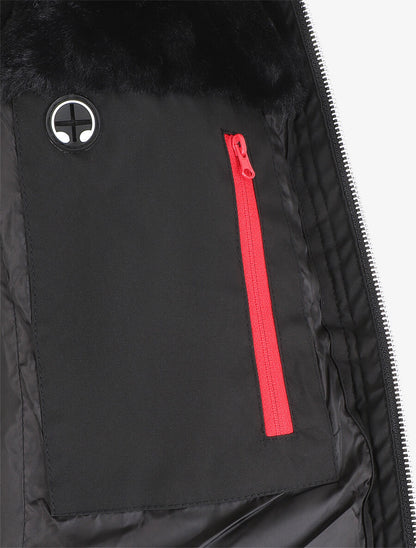 Parka matelassée à capuche fourrée - Noir - 3
