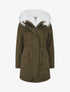 Parka à capuche fourrure synthétique amovible - Kaki/blanc - 5