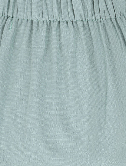 Pantalon uni effet lin - Vert d&