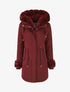 Parka uni à fourrure synthétique amovible - Prune - 5