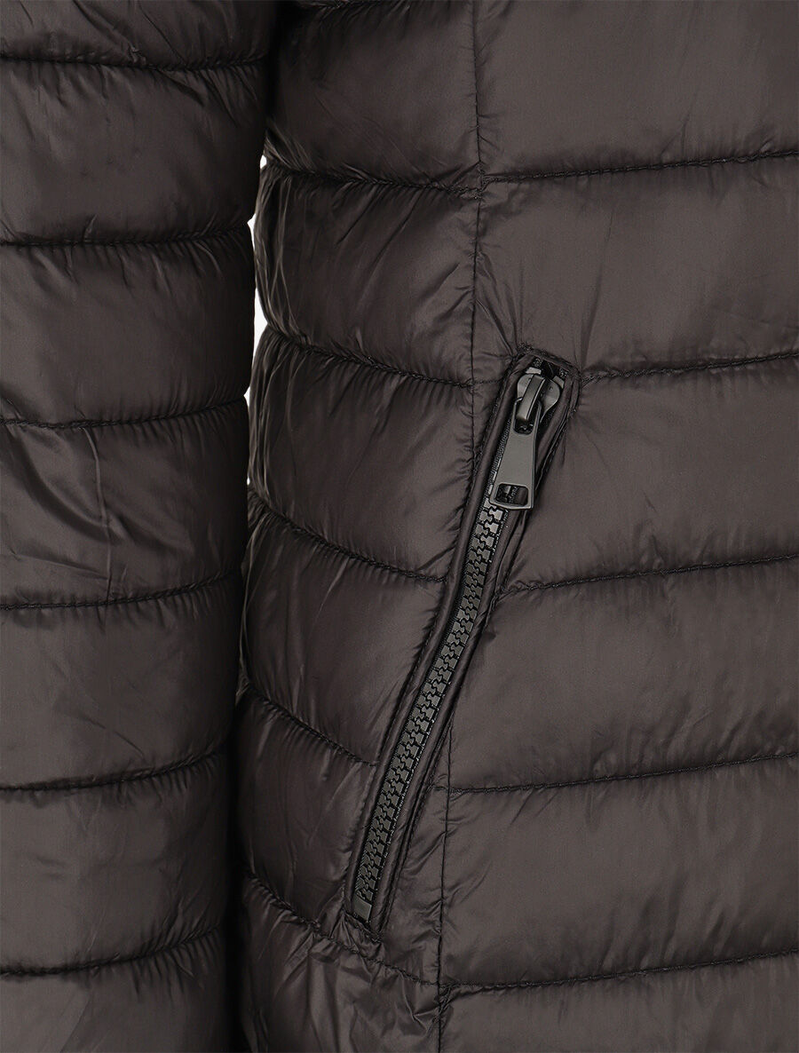 Doudoune réversible uni à capuche - Noir - 3