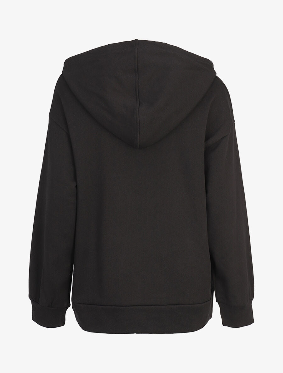 Hoddie oversize à capuche et logo brodé - Noir - 2