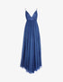 Robe de soirée évasée à paillettes - Marine - 1