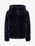Manteau à capuche en fausse fourrure - Marine - 4