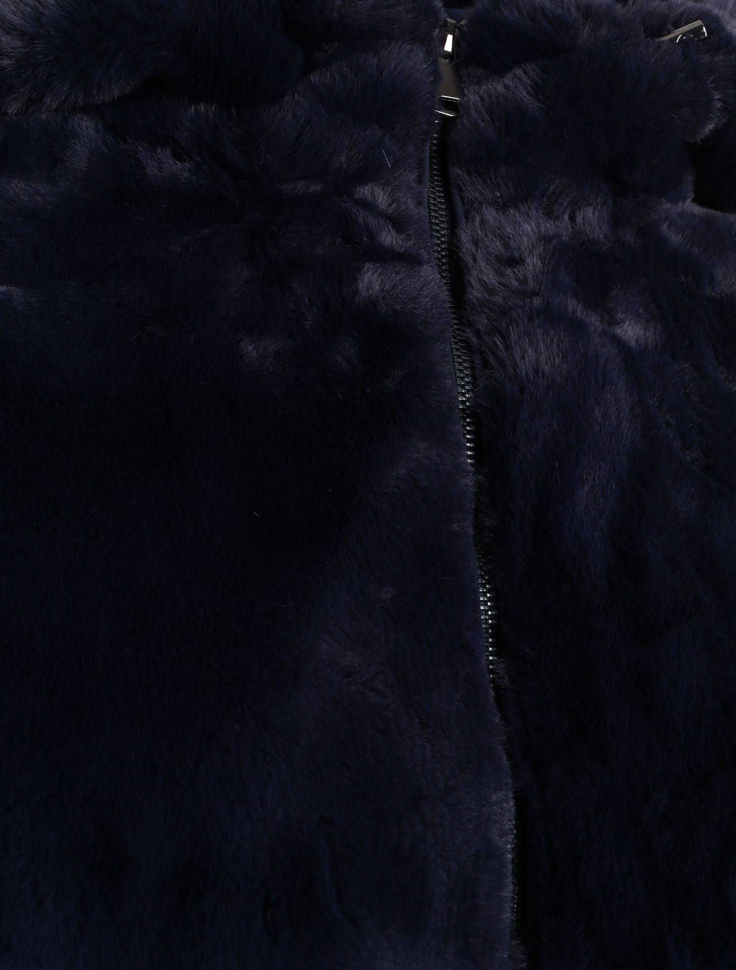 Manteau à capuche en fausse fourrure - Marine - 3