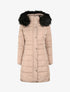 Doudoune cintrée à capuche à détail fausse fourrure - Beige - 1