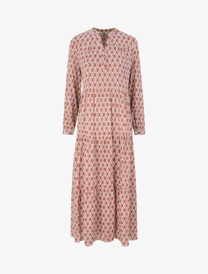 Robe longue à imprimé baroque - Vieux rose - 4