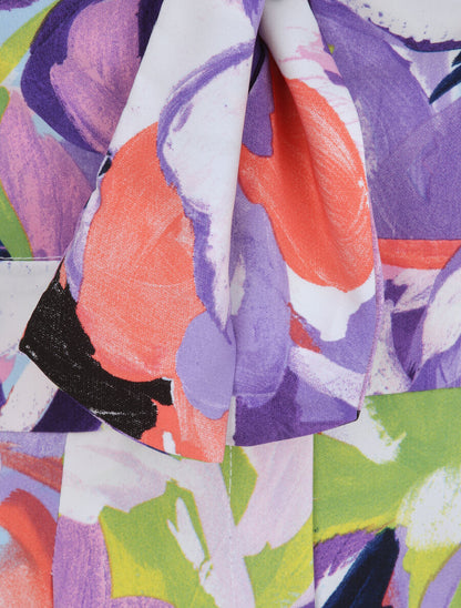 Combinaison ample imprimé pétales abstraites - Violet - 4