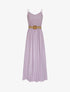 Robe longue unie à bretelles fines - Lilas - 1