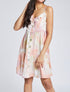 Robe babydoll boutonnée imprimé abstrait - Rose - 1