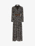 Robe longue empire imprimé feuilles d&
