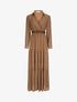 Robe longue empire imprimé faience - Marron - 4