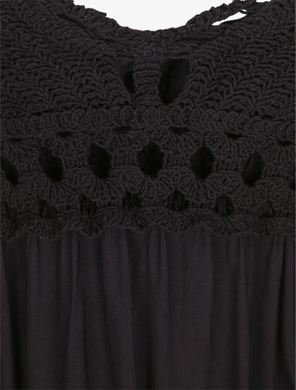 Robe empire uni à dos nu - Noir - 3