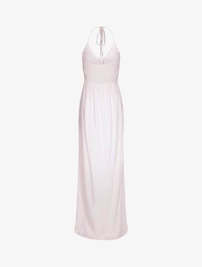 Robe empire uni à dos nu - Rose pâle - 2