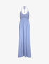 Robe empire uni à dos nu - Bleu clair - 4