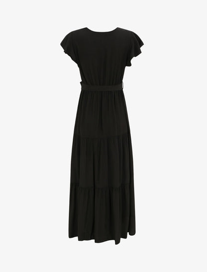 Robe empire à manches volantées - Noir - 5