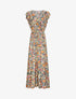 Robe longue à imprimé roses - Orange - 1