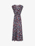 Robe longue à imprimé fleurs printanières - Noir - 4