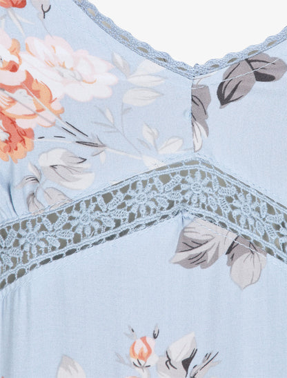 Robe longue à imprimé fleurs d&