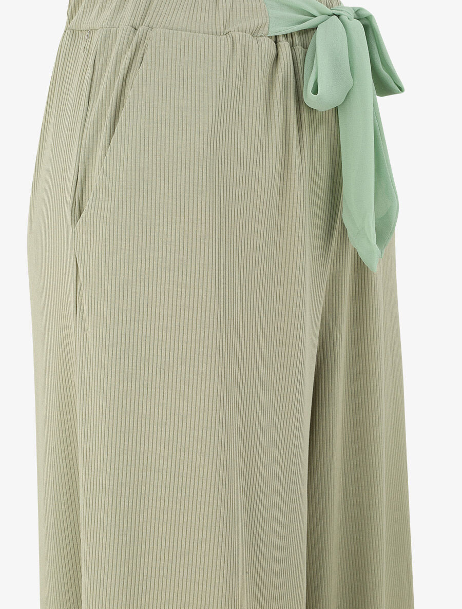 Pantalon ample uni - Kaki - 3