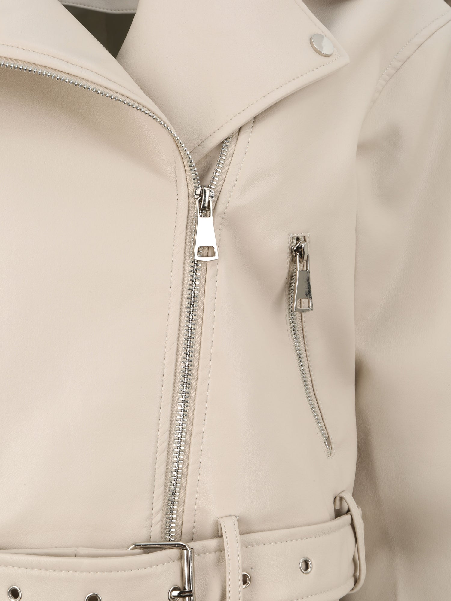 Perfecto en simili à poches zippées - Beige - 3
