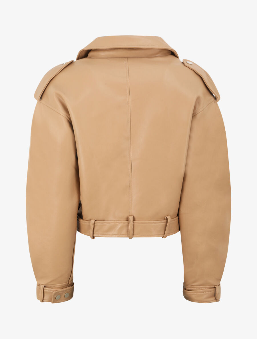 Perfecto en simili à poches zippées - Camel - 3