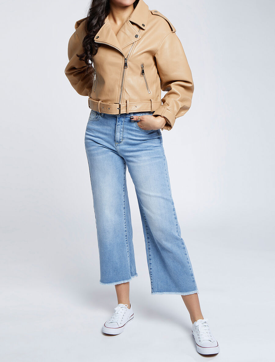 Perfecto en simili à poches zippées - Camel - 5