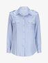 Chemise droite unie à poches à rabat - Bleu clair - 1