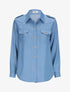 Chemise droite unie à poches à rabat - Bleu - 4