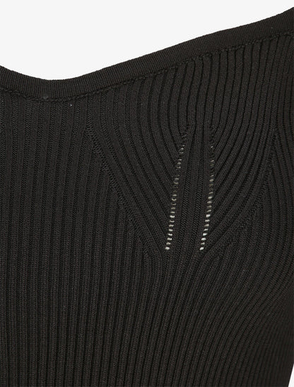 Robe courte ajustée unie à col en coeur - Noir - 3