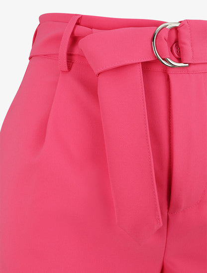 Short fluide uni et ceinturé - Fushia - 3