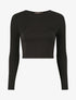 Crop top ajouré unie - Noir - 1
