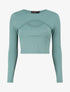 Crop top ajouré unie - Menthe - 4
