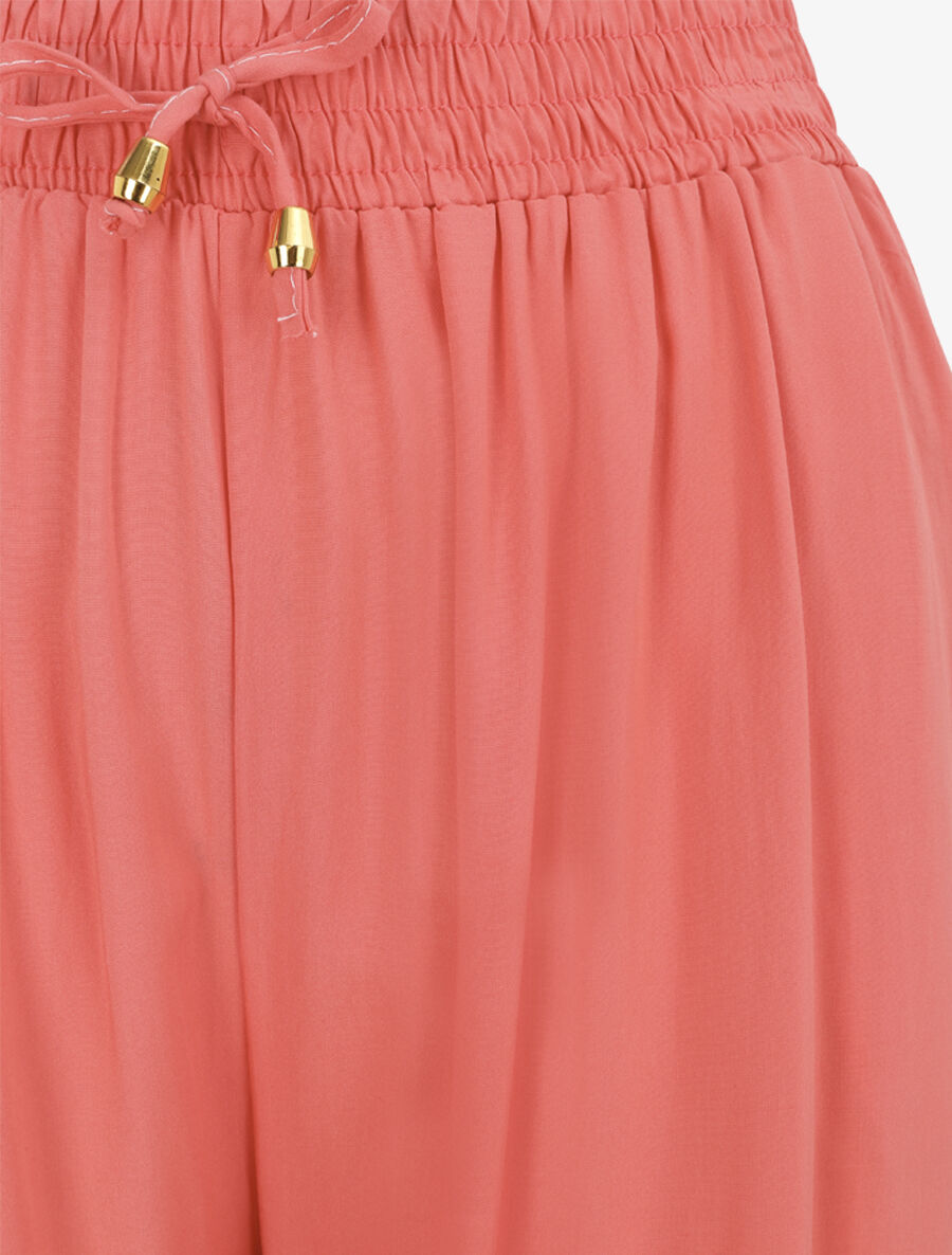 Pantalon léger à taille standard élastiquée - Corail - 3