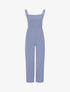 Combinaison unie à dos à noeud - Bleu - 1