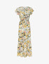Robe longue à imprimé grandes fleurs - Noir - 4
