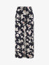 Pantalon ample imprimé été fleuri - Marine - 1