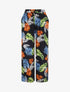 Pantalon ample imprimé palmier - Marine - 1