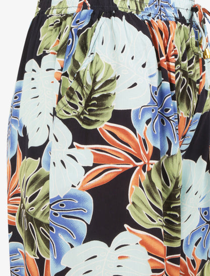 Pantalon ample imprimé plantes tropicales - Marine - 3