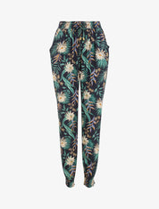 Pantalon imprimé lotus - Marine - 5