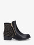Bottines bi-matière et strass - Noir - 1