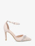 Escarpins en suédine à talon aiguille et strass - Beige - 5
